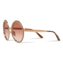 Dolce & Gabbana - Copper Silver Round Sunglasses - Polished Rose Gold - Dolce & Gabbana Eyewear - Avvenice