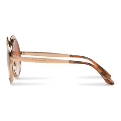 Dolce & Gabbana - Copper Silver Round Sunglasses - Polished Rose Gold - Dolce & Gabbana Eyewear - Avvenice