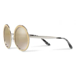 Dolce & Gabbana - Copper Silver Round Sunglasses - Polished Silver - Dolce & Gabbana Eyewear - Avvenice