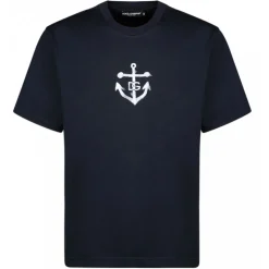 Dolce & Gabbana - Dark Blue Navy Print T-Shirt - Dolce & Gabbana Exclusive Luxury Collection - Avvenice