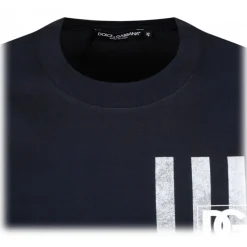 Dolce & Gabbana - Dark Blue Navy Print T-Shirt - Dolce & Gabbana Exclusive Luxury Collection - Avvenice