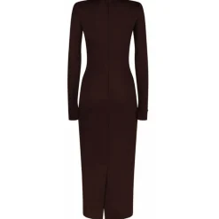 Dolce & Gabbana - Dark Brown Jersey Midi Dress - Dolce & Gabbana Exclusive Luxury Collection - Avvenice