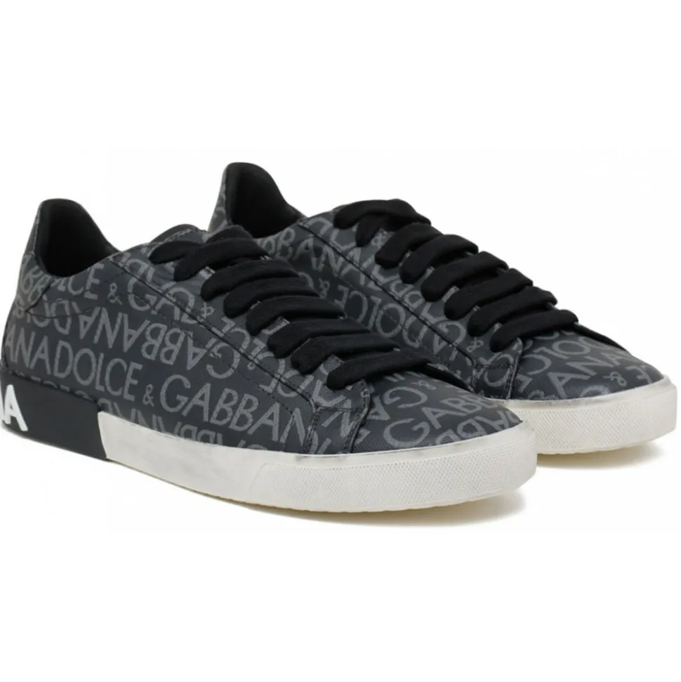 Dolce & Gabbana - Dark Grey and Light Grey Portofino Sneakers - Dolce & Gabbana Exclusive Luxury Collection - Avvenice
