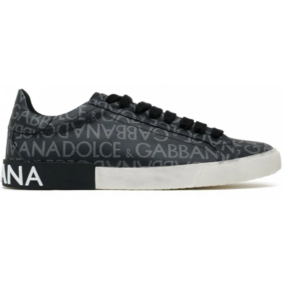 Dolce & Gabbana - Dark Grey and Light Grey Portofino Sneakers - Dolce & Gabbana Exclusive Luxury Collection - Avvenice