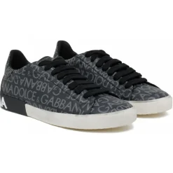 Dolce & Gabbana - Dark Grey and Light Grey Portofino Sneakers - Dolce & Gabbana Exclusive Luxury Collection - Avvenice