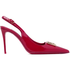 Dolce & Gabbana - Dark Red Calf Leather Heeled Slingback Pumps - Dolce & Gabbana Exclusive Luxury Collection - Avvenice