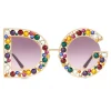 Dolce & Gabbana - DG Crystal Sunglasses - Gold - Dolce & Gabbana Eyewear - Avvenice
