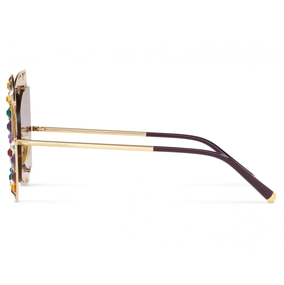 Dolce & Gabbana - DG Crystal Sunglasses - Gold - Dolce & Gabbana Eyewear - Avvenice