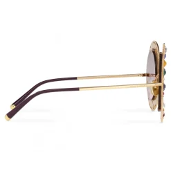 Dolce & Gabbana - DG Crystal Sunglasses - Gold - Dolce & Gabbana Eyewear - Avvenice