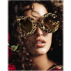 Dolce & Gabbana - DG Leo Sunglasses - Gold - Dolce & Gabbana Eyewear - Avvenice