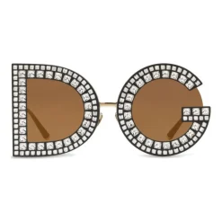 Dolce & Gabbana - DG Sunglasses with Crystals - Black with Crystals - Dolce & Gabbana Eyewear - Avvenice
