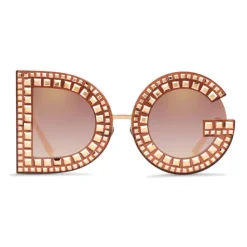 Dolce & Gabbana - DG Sunglasses with Crystals - Transparent Pink - Dolce & Gabbana Eyewear - Avvenice