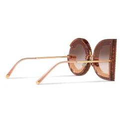 Dolce & Gabbana - DG Sunglasses with Crystals - Transparent Pink - Dolce & Gabbana Eyewear - Avvenice