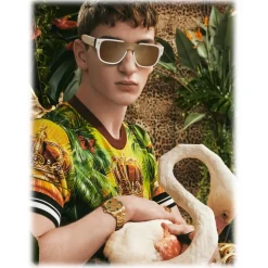 Dolce & Gabbana - Domenico Mask Sunglasses - White - Dolce & Gabbana Eyewear - Avvenice