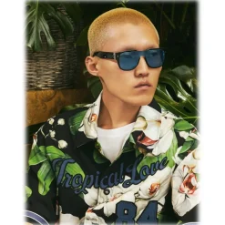 Dolce & Gabbana - Domenico Mask Sunglasses - Black Blue - Dolce & Gabbana Eyewear - Avvenice