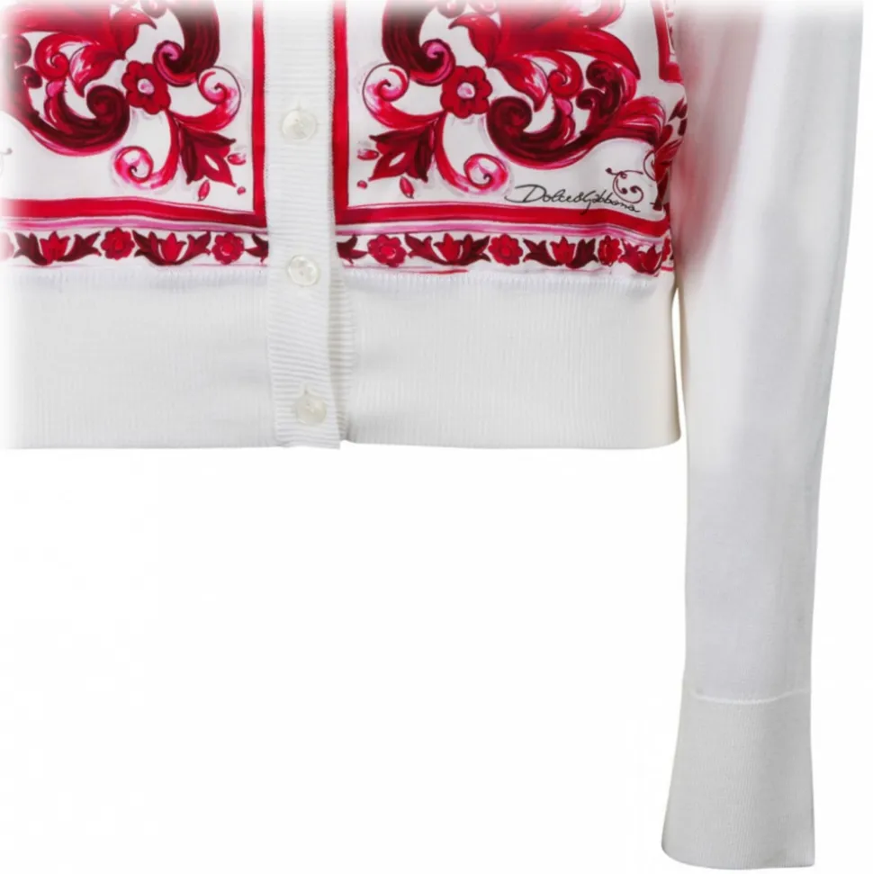 Dolce & Gabbana - Fucsia Maiolica Print Cardigan - Dolce & Gabbana Exclusive Luxury Collection - Avvenice