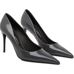 Dolce & Gabbana - Grey Calf Leather Pointed Toe Pumps - Dolce & Gabbana Exclusive Luxury Collection - Avvenice