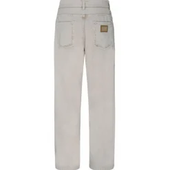Dolce & Gabbana - Light Beige Cotton Frayed Trim Jeans - Dolce & Gabbana Exclusive Luxury Collection - Avvenice