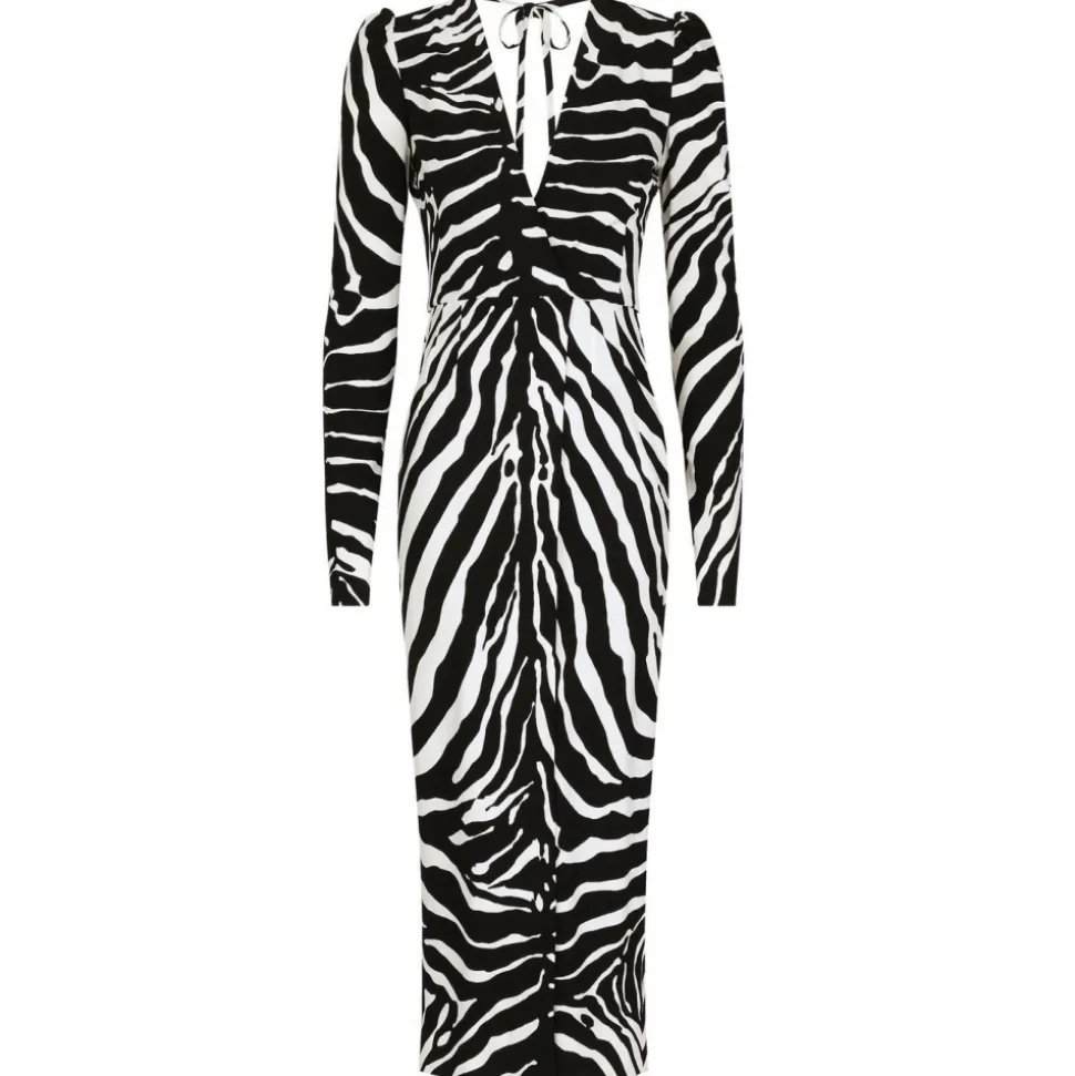 Dolce & Gabbana - Long Zebra Print Dress - Dolce & Gabbana Exclusive Luxury Collection - Avvenice