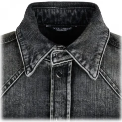 Dolce & Gabbana - Man Shirt Faded Denim Grey - Dolce & Gabbana Exclusive Luxury Collection - Avvenice