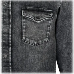 Dolce & Gabbana - Man Shirt Faded Denim Grey - Dolce & Gabbana Exclusive Luxury Collection - Avvenice