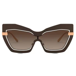 Dolce & Gabbana - Mask Sunglasses Plaque Logo - Matt Brown - Dolce & Gabbana Eyewear - Avvenice