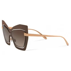 Dolce & Gabbana - Mask Sunglasses Plaque Logo - Matt Brown - Dolce & Gabbana Eyewear - Avvenice