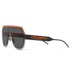 Dolce & Gabbana - Mask Sunglasses DG Logo - Black Orange - Dolce & Gabbana Eyewear - Avvenice