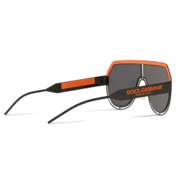 Dolce & Gabbana - Mask Sunglasses DG Logo - Black Orange - Dolce & Gabbana Eyewear - Avvenice