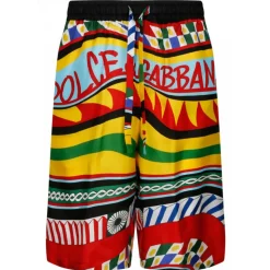 Dolce & Gabbana - Multicolour Silk Carreto Print Bermuda Shorts - Dolce & Gabbana Exclusive Luxury Collection - Avvenice
