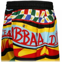 Dolce & Gabbana - Multicolour Silk Carreto Print Bermuda Shorts - Dolce & Gabbana Exclusive Luxury Collection - Avvenice