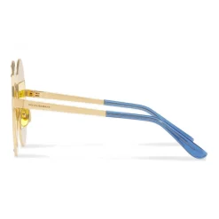 Dolce & Gabbana - Oval Metal Sunglasses with Crystals - Shiny Gold Multicolored - Dolce & Gabbana Eyewear - Avvenice