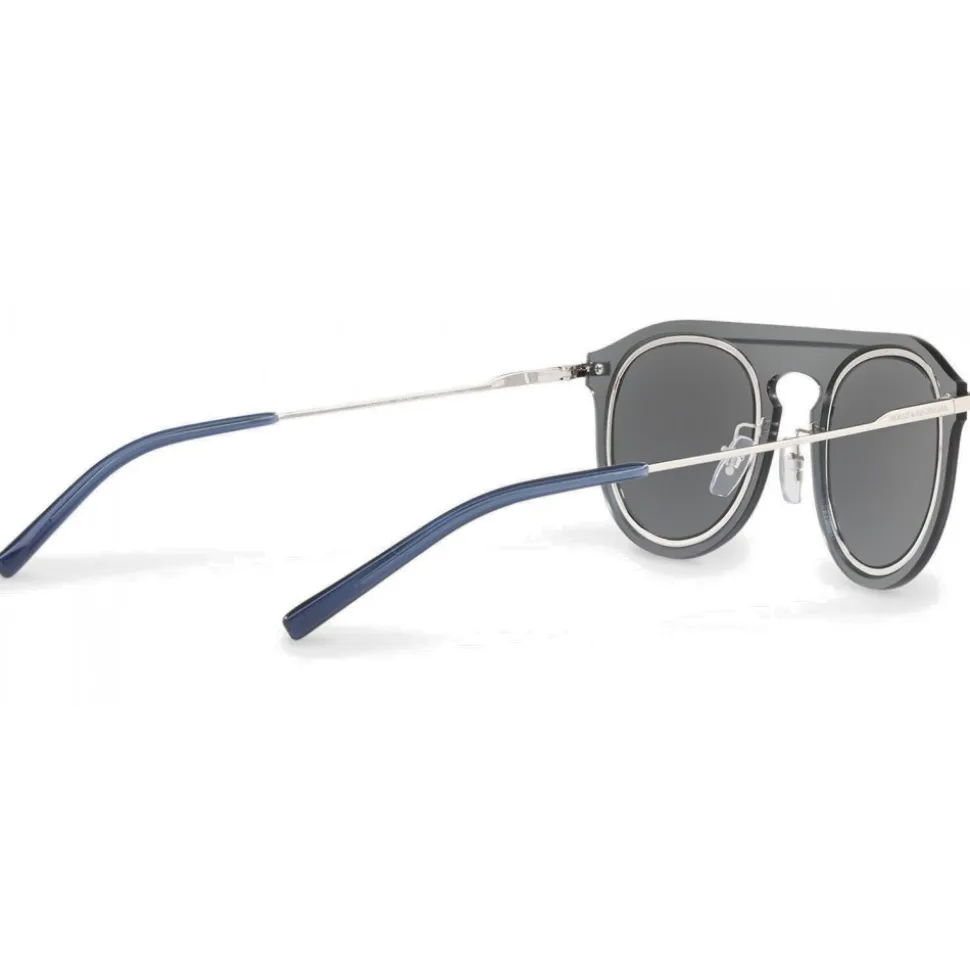 Dolce & Gabbana - Panthos Sunglasses in Acetate and Metal - Blue Mirror - Dolce & Gabbana Eyewear - Avvenice
