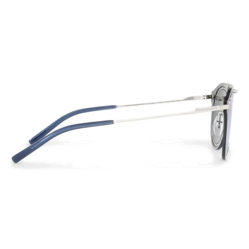Dolce & Gabbana - Panthos Sunglasses in Acetate and Metal - Blue Mirror - Dolce & Gabbana Eyewear - Avvenice