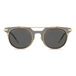 Dolce & Gabbana - Panthos Sunglasses with Metal Structure - Black and Shiny Gold - Dolce & Gabbana Eyewear - Avvenice