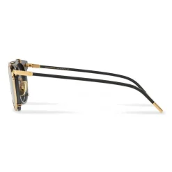 Dolce & Gabbana - Panthos Sunglasses with Metal Structure - Black and Shiny Gold - Dolce & Gabbana Eyewear - Avvenice