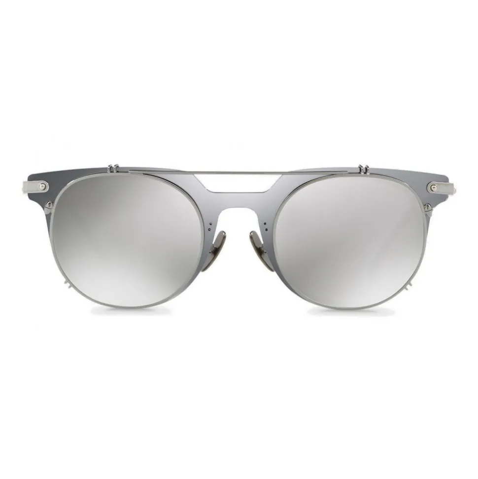 Dolce & Gabbana - Panthos Sunglasses with Metal Structure - Mirror Gray - Dolce & Gabbana Eyewear - Avvenice