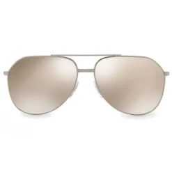 Dolce & Gabbana - Pilot Sunglasses in Gold Plated Metal - Plated Silver - Dolce & Gabbana Eyewear - Avvenice