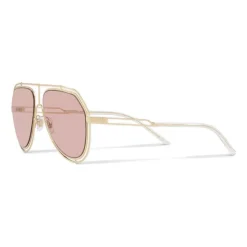 Dolce & Gabbana - Pilot Sunglasses with Metallic Profile - Shiny Light Gold Rose - Dolce & Gabbana Eyewear - Avvenice