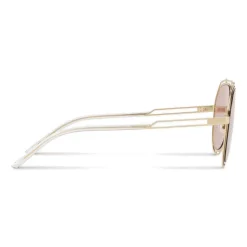 Dolce & Gabbana - Pilot Sunglasses with Metallic Profile - Shiny Light Gold Rose - Dolce & Gabbana Eyewear - Avvenice