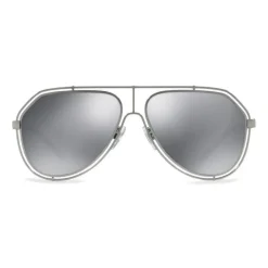 Dolce & Gabbana - Pilot Sunglasses with Metallic Profile - Shiny Grey Gun - Dolce & Gabbana Eyewear - Avvenice