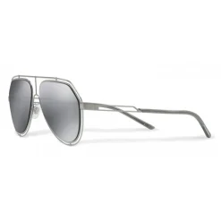Dolce & Gabbana - Pilot Sunglasses with Metallic Profile - Shiny Grey Gun - Dolce & Gabbana Eyewear - Avvenice