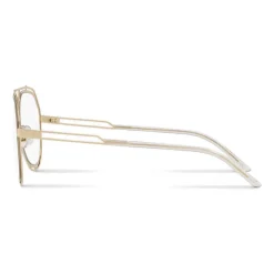 Dolce & Gabbana - Pilot Sunglasses with Metallic Profile - Shiny Light Gold Transparent - Dolce & Gabbana Eyewear - Avvenice