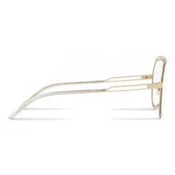 Dolce & Gabbana - Pilot Sunglasses with Metallic Profile - Shiny Light Gold Transparent - Dolce & Gabbana Eyewear - Avvenice