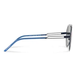 Dolce & Gabbana - Pilot Sunglasses with Metallic Profile - Shiny Blue - Dolce & Gabbana Eyewear - Avvenice