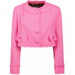 Dolce & Gabbana - Pink Short Raschel Tweed Jacket - Dolce & Gabbana Exclusive Luxury Collection - Avvenice