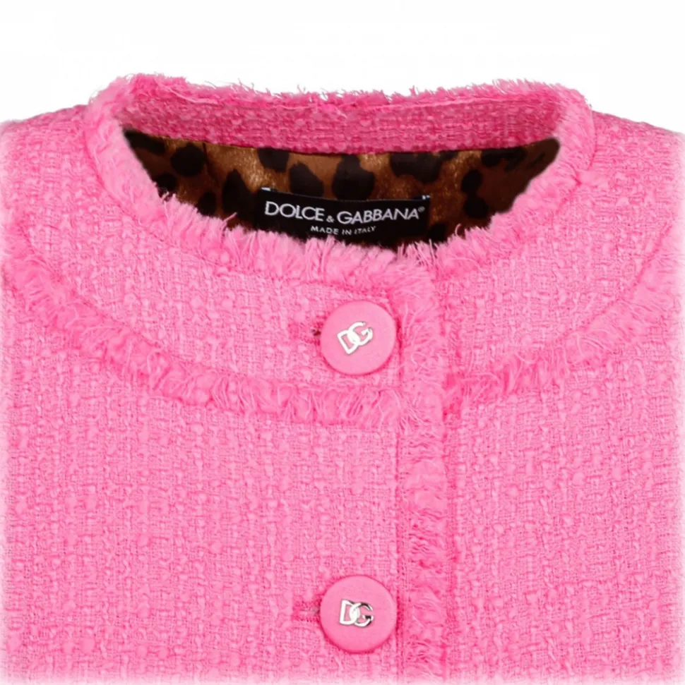 Dolce & Gabbana - Pink Short Raschel Tweed Jacket - Dolce & Gabbana Exclusive Luxury Collection - Avvenice