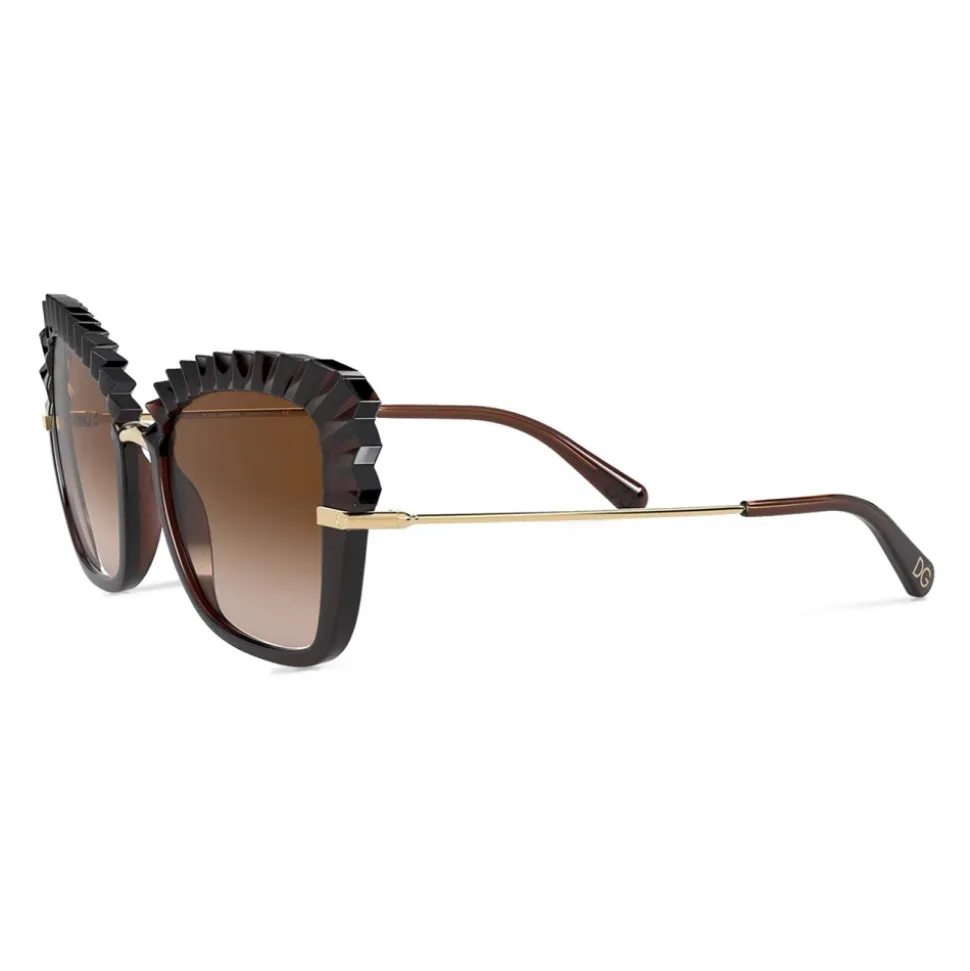 Dolce & Gabbana - Plisse Sunglasses - Brown - Dolce & Gabbana Eyewear - Avvenice