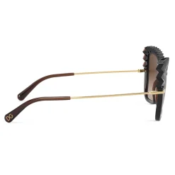 Dolce & Gabbana - Plisse Sunglasses - Brown - Dolce & Gabbana Eyewear - Avvenice