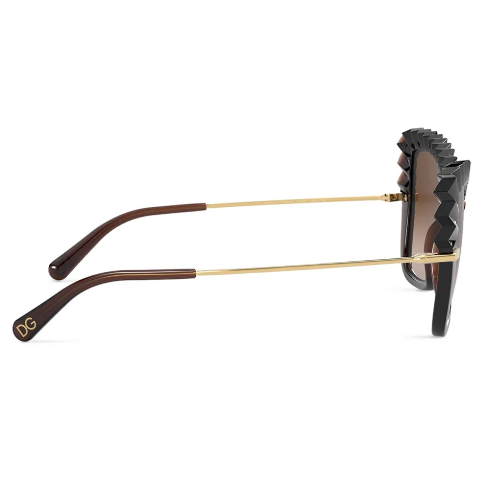 Dolce & Gabbana - Plisse Sunglasses - Brown - Dolce & Gabbana Eyewear - Avvenice